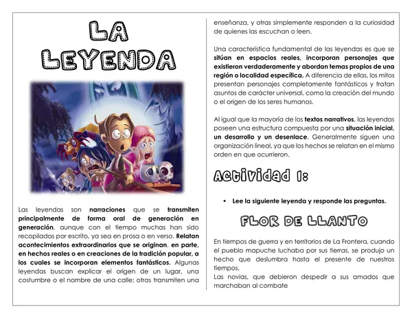 Guía de trabajo - La Leyenda