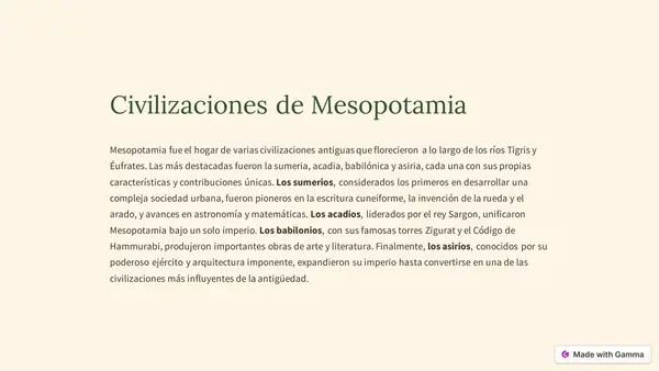 Introducción a la Mesopotamia