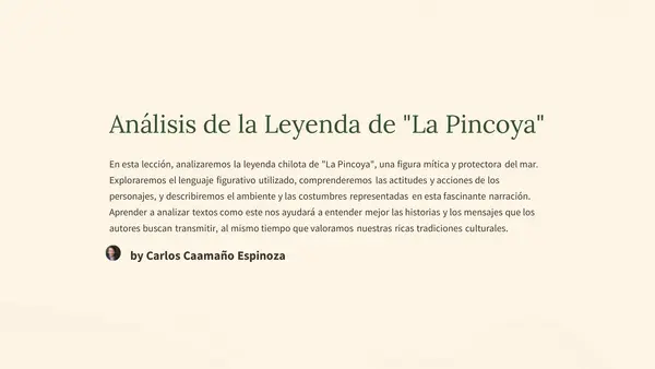 Análisis de la Leyenda de "La Pincoya", 5to Básico