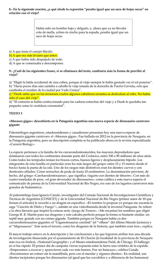 ENSAYO PAES - COMPETENCIA LECTORA CON CLAVES