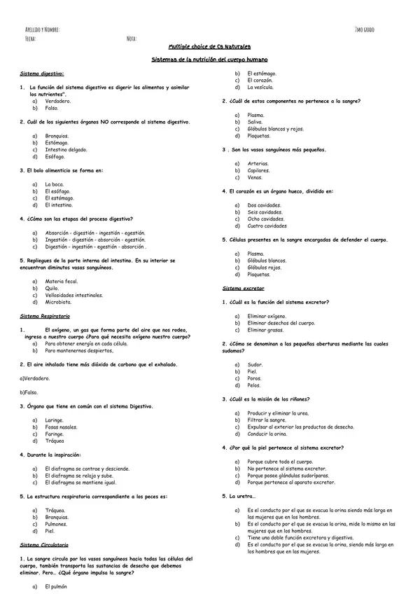 Evaluación de Ciencias Naturales