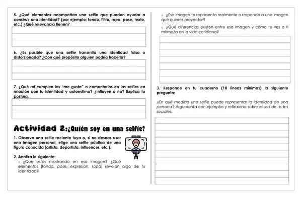 Guía de trabajo - Identidad e imagen en la era de las selfies