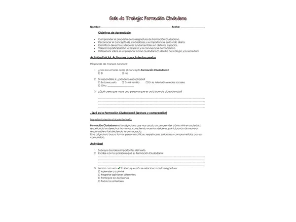 Diagnóstico - Formación Ciudadana