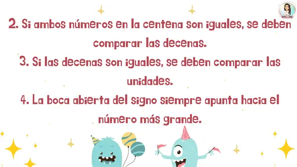 Comparación de numeros hasta 100 y sobre 100