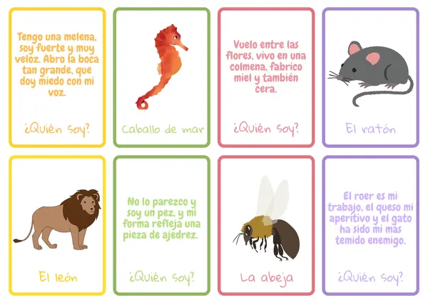 Tarjetas de adivinanzas "los animales"