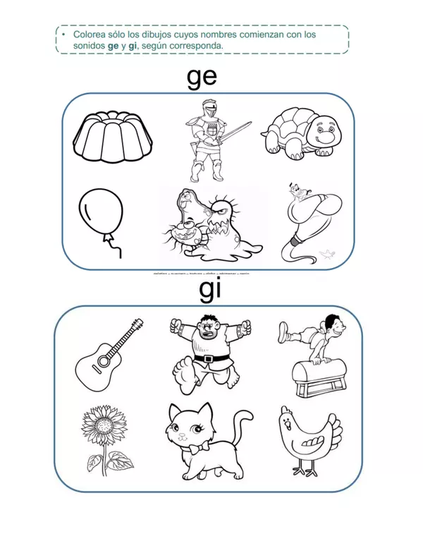 Guía de trabajo combinación letra G | profe.social