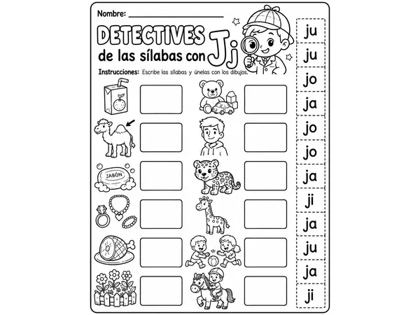Detective de sonidos: Letra J