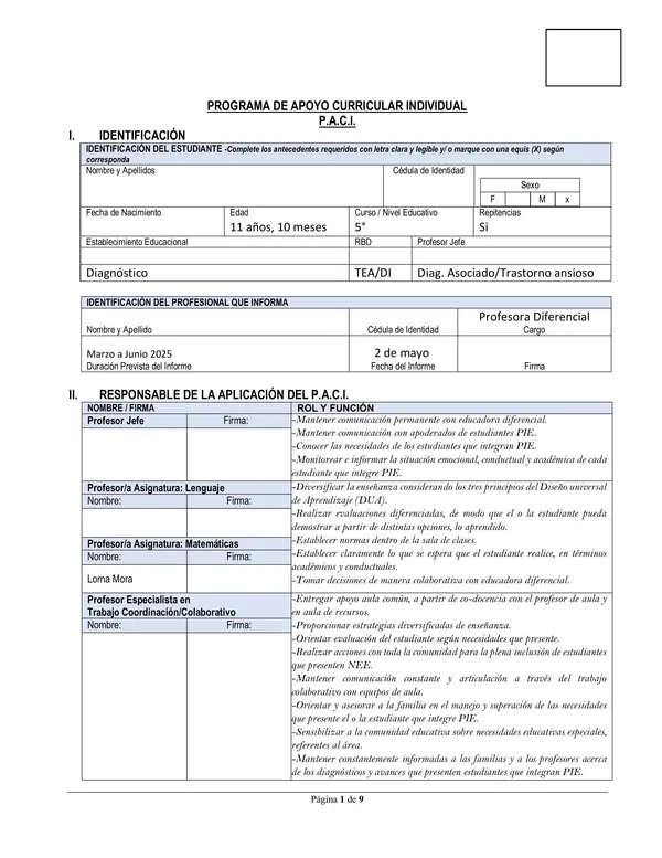 PACI-ESTUDIANTE AUTISTA, NECESIDAD DE APOYO 2