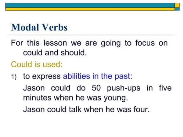 Modal Verbs Could and Should