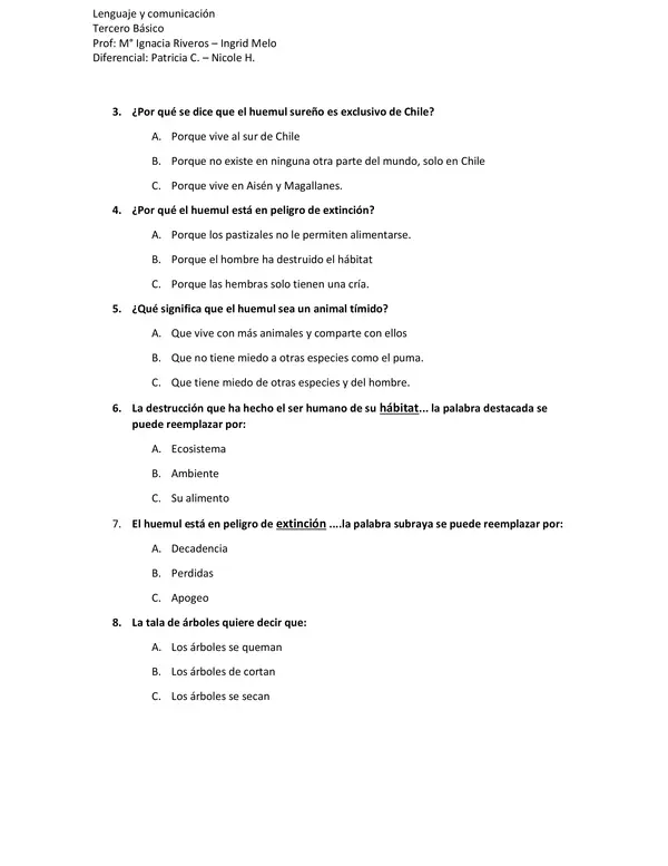 Comprensión de un artículo informativo
