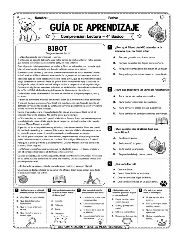10 Guías de Comprensión Lectora para 4° Básico