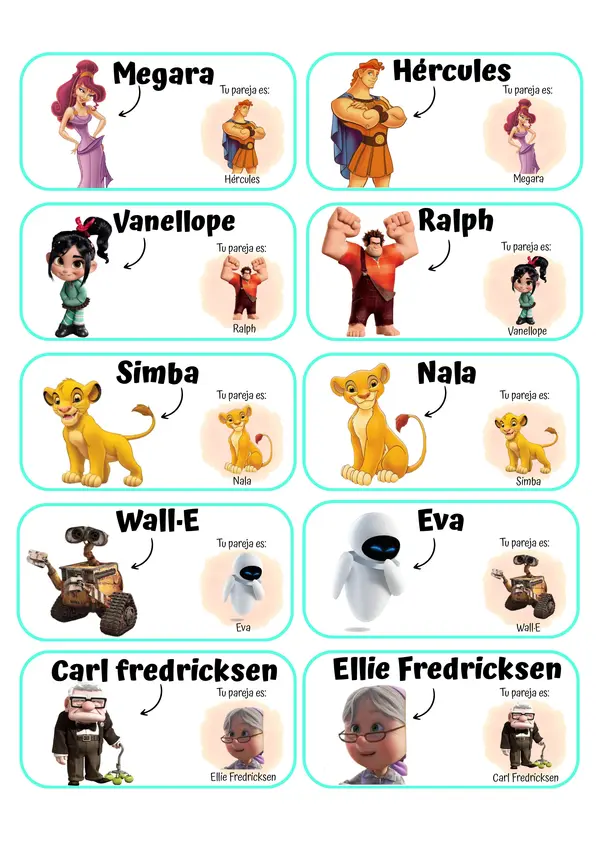 Encuentra a tu pareja Disney