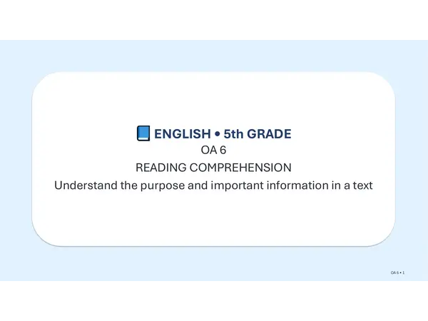 OA 06 5° Básico Inglés
