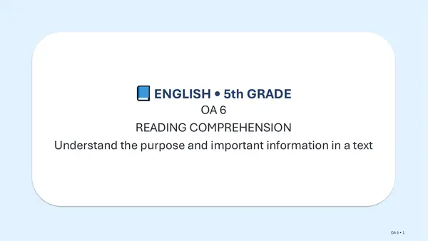 OA 06 5° Básico Inglés