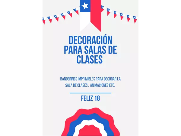 SET DECORACIÓN SALA DE CLASES-Fiestas patrias Chile