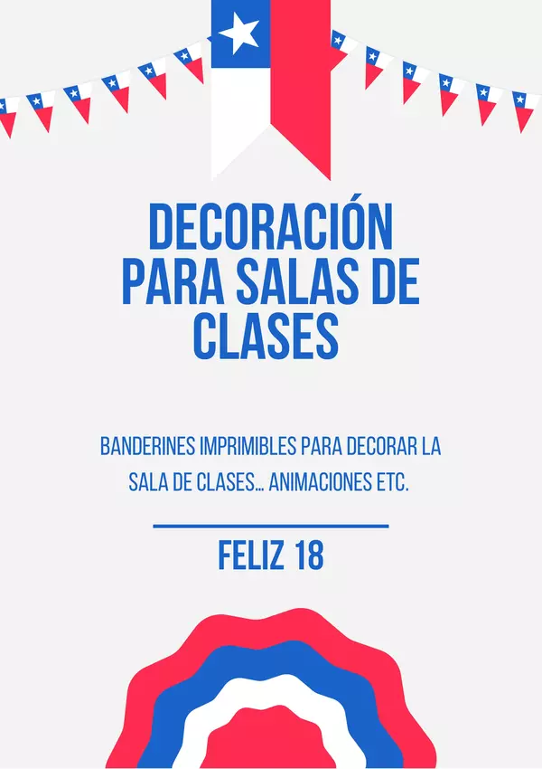 SET DECORACIÓN SALA DE CLASES-Fiestas patrias Chile
