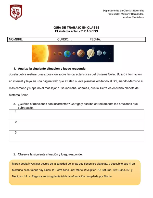  Guía de El Sistema Solar.
