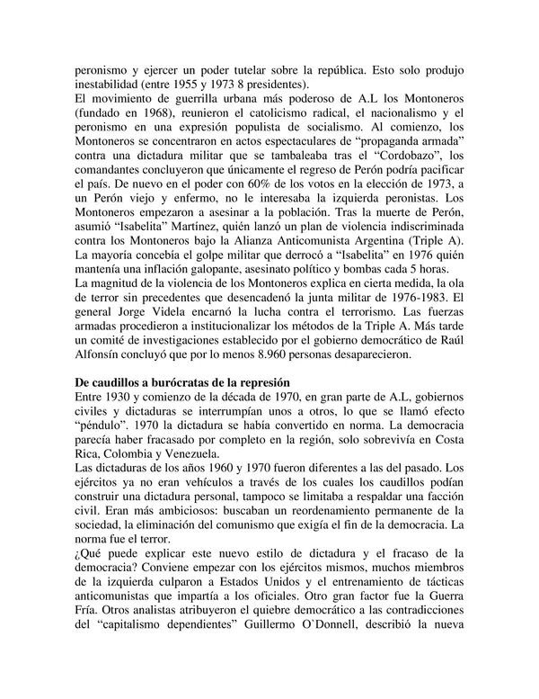 Michael Reid "El continente olvidado" (Material para dictar clase de América S.XX)