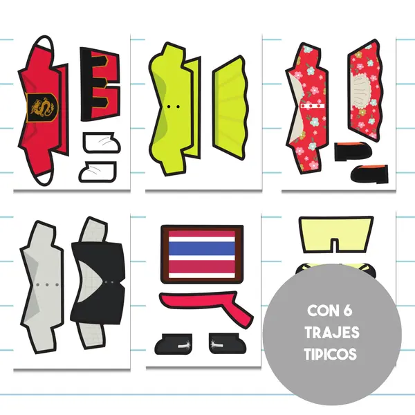 Juego Imprimible Viste a los Osos con Ropa Típica de Chile
