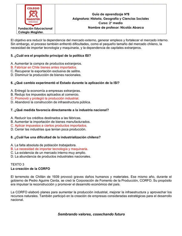transformación económica por la depresión del 29 en Chile