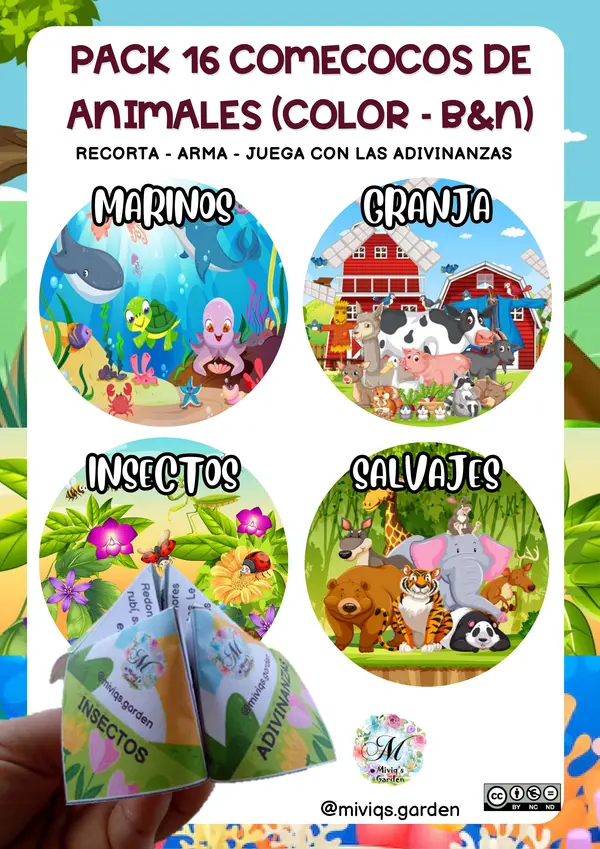 Pack 16 Comecocos: Adivinanzas Animales