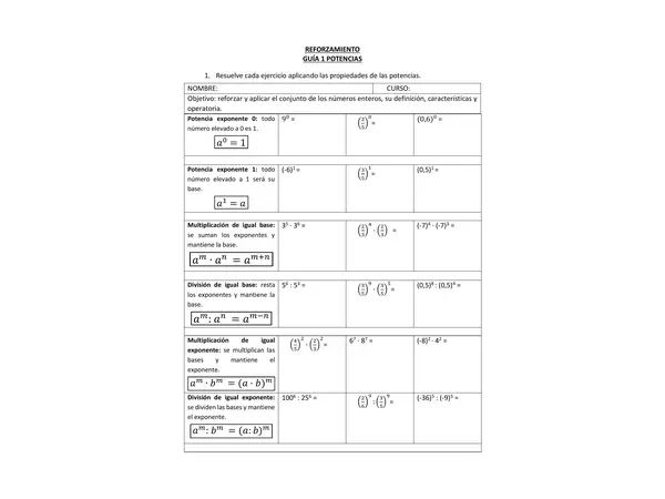 Guía propiedades de las potencias