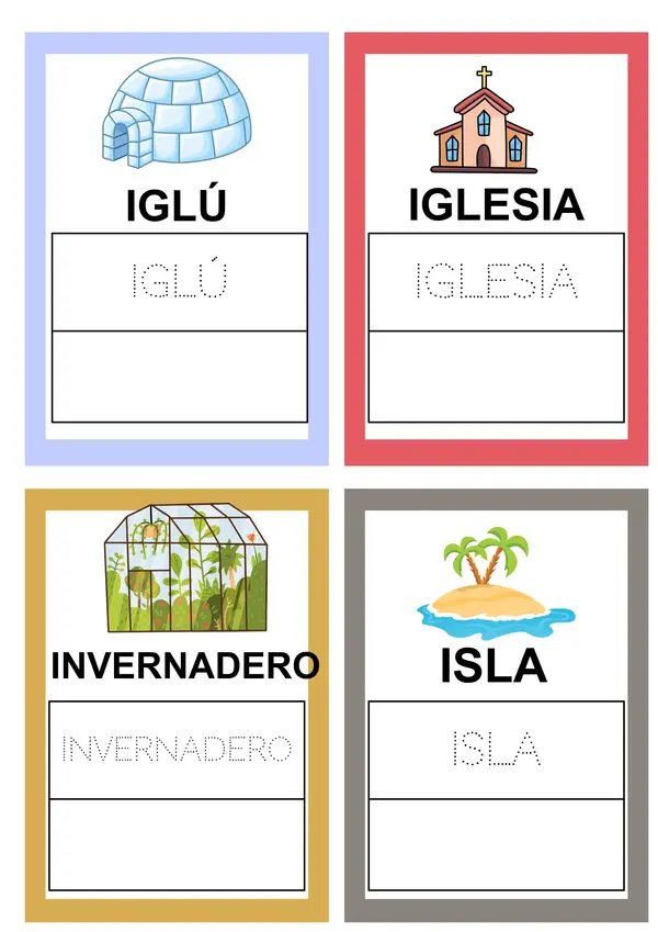Láminas de la vocal i 