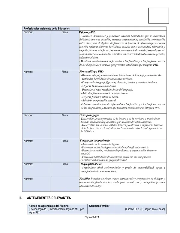 PACI-ESTUDIANTE AUTISTA, NECESIDAD DE APOYO 2