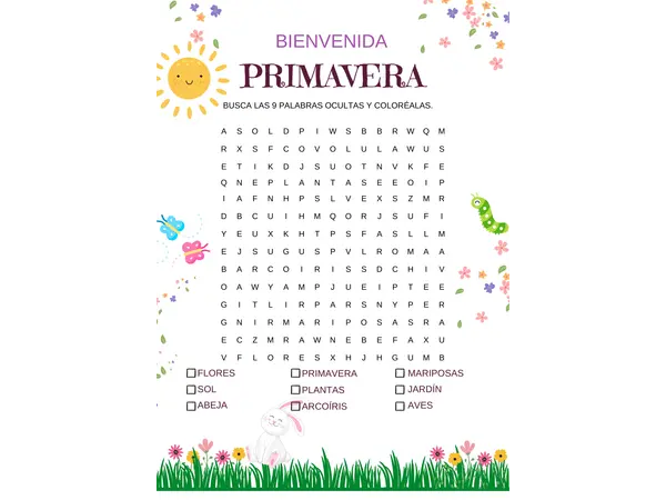 Sopa de letras - Primavera