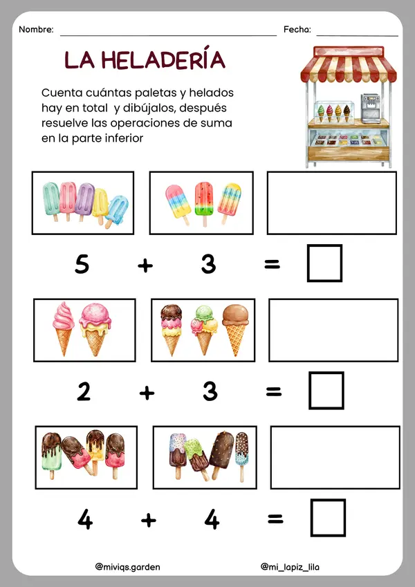 CUADERNILLO CON 50  PROBLEMAS MATEMÁTICOS PARA PREESCOLAR / INFANTIL