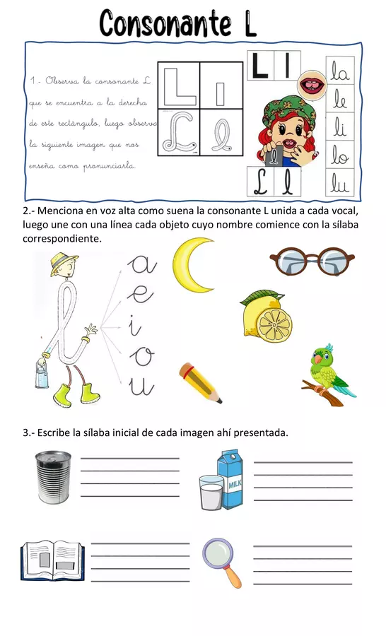 Conociendo consonante L