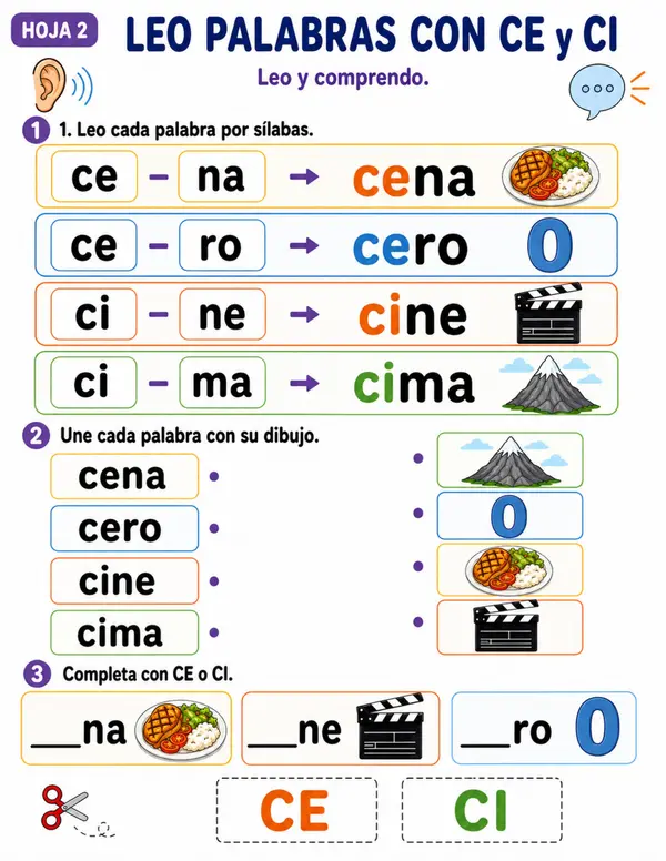 ¡Exploradores de sílabas! Misión CE, CI, QUE y QUI