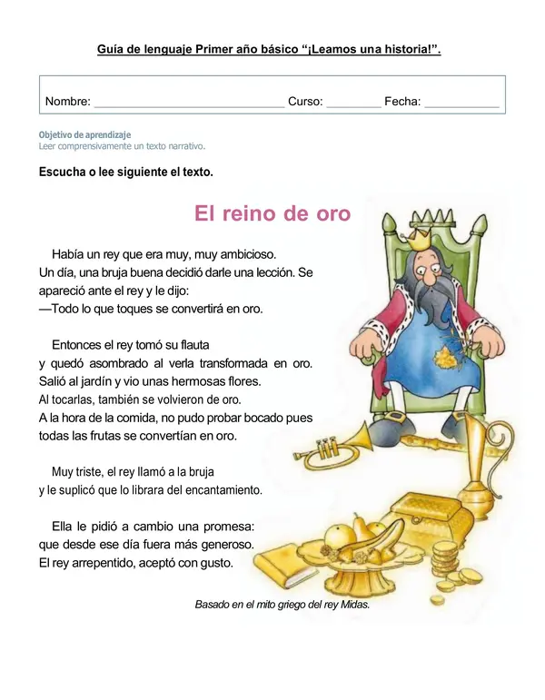 Guía de comprensión 1°-2°año "Cuento"