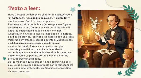Lección 6 ANDERSEN Y SUS FIGURAS DE PAPEL-Parte 3 Comprensión-Método Matte