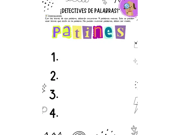 Detective de palabras - trabajo en grupo