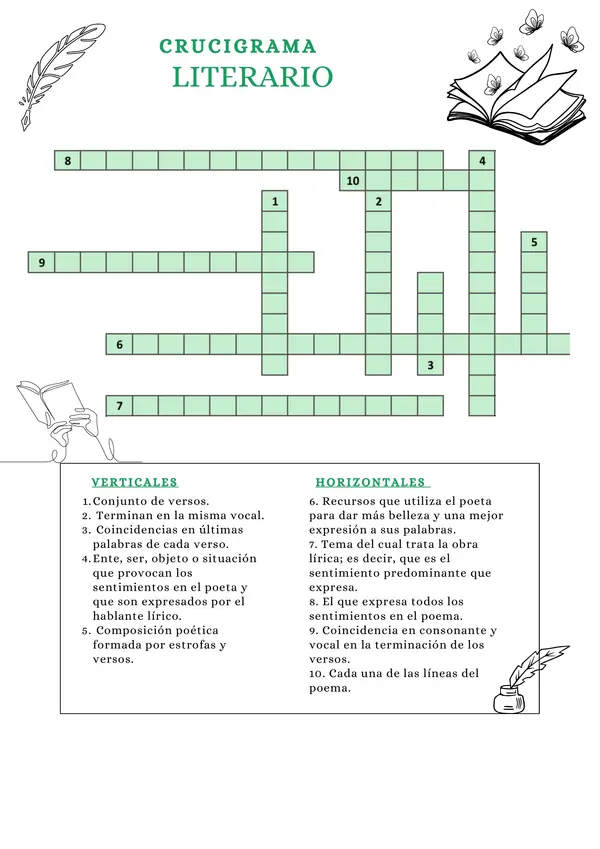 Crucigrama literario 