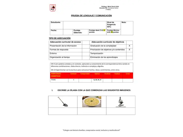 PRUEBA LETRA M, L, P, S