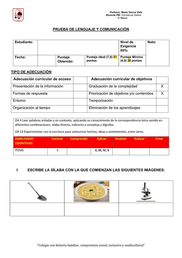 PRUEBA LETRA M, L, P, S