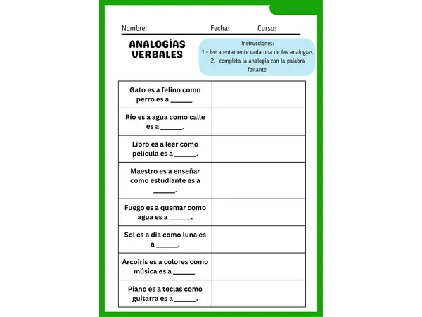 Analogías verbales