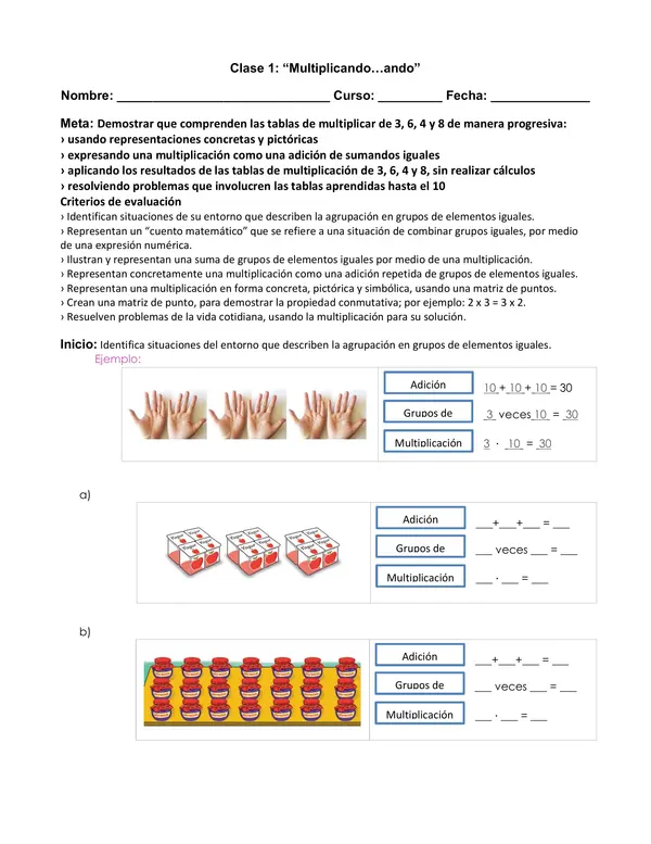 Proyecto Nivelación Matemática Tercero OA 8
