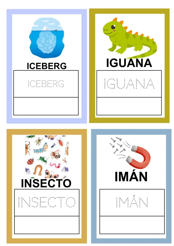 Láminas de la vocal i 