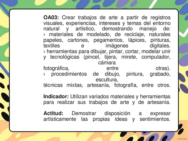 Artes visuales-OA03- 3° básico