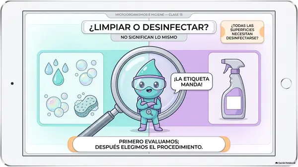 Clase 15 | 5° Básico Ciencias Naturales: Limpieza y desinfección — Elegir acciones seguras
