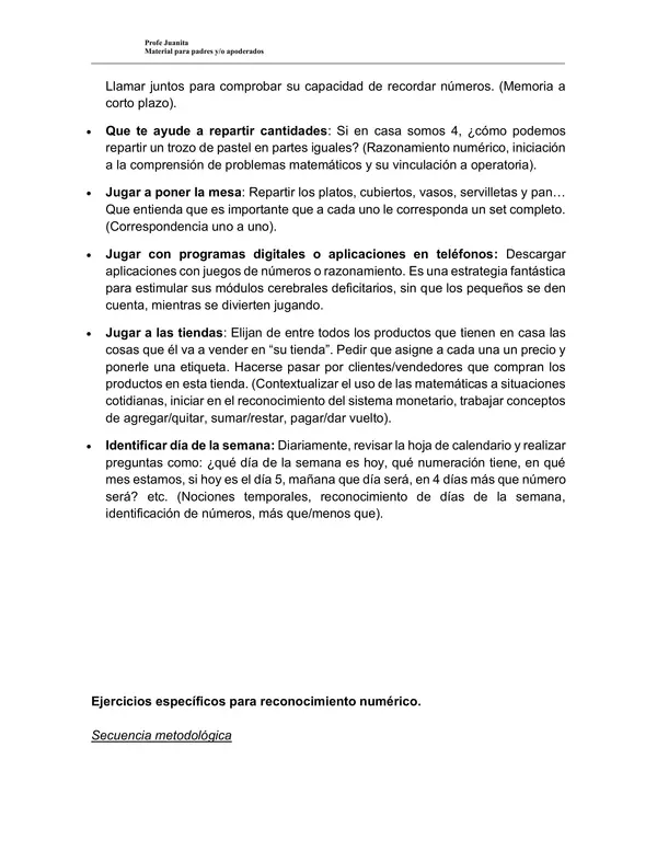 Matemáticas en casa