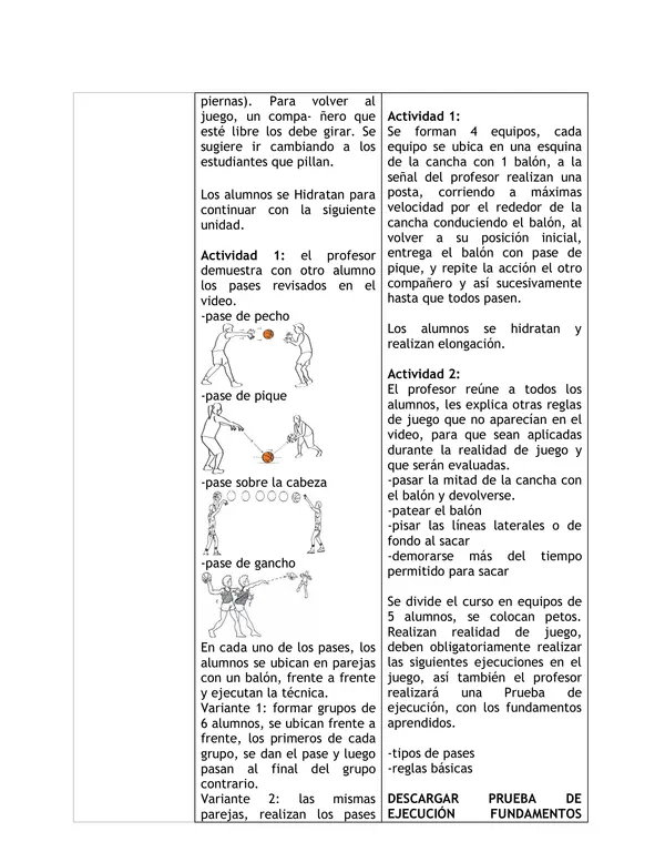 Planificación Clase a Clase: Septiembre | Educación Física y Salud Cuarto Básico