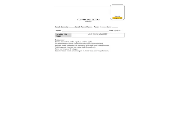 Evaluación, Libro ¡AY, CUÁNTO ME QUIERO!