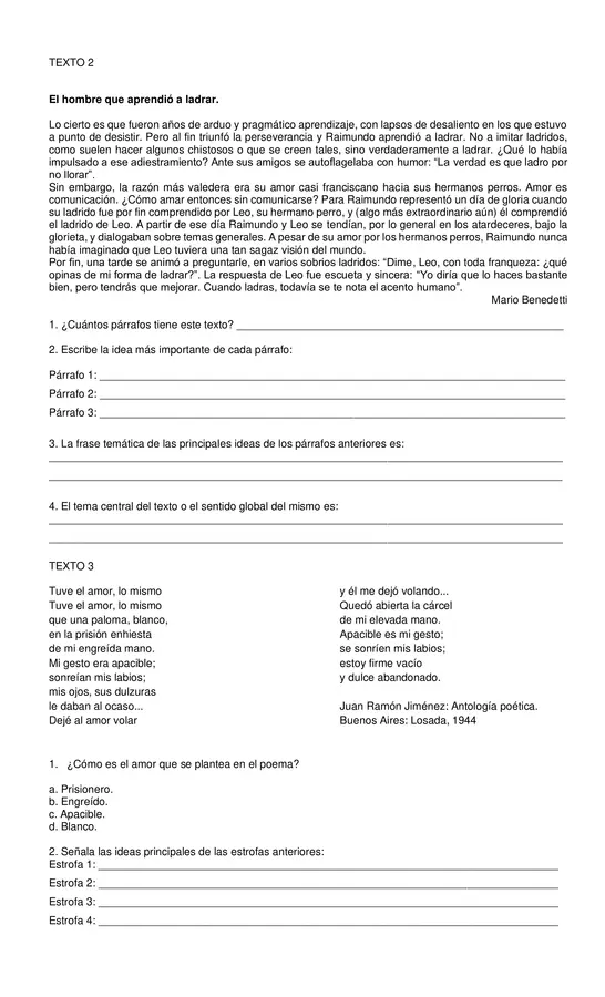 Comprensión lectora - Sentido global