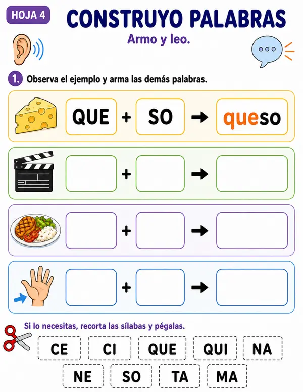 ¡Exploradores de sílabas! Misión CE, CI, QUE y QUI