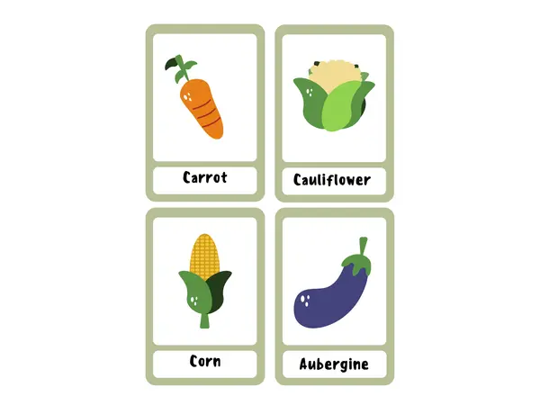English & Spanish Flashcards Las verduras