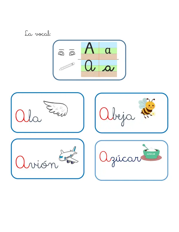 Cuaderno de la vocal A